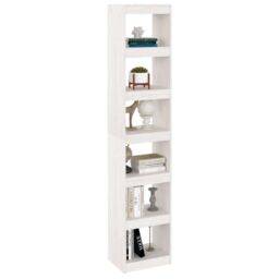 Berkfield Home Book Cabinet/Room Divider White 40x30x199 cm Solid Pinewood - Size: 40 x 30 x 199 cm - thumbnail 4