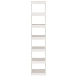 Berkfield Home Book Cabinet/Room Divider White 40x30x199 cm Solid Pinewood - Size: 40 x 30 x 199 cm - thumbnail 5
