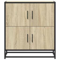 Berkfield Home Sideboard Sonoma Oak 68x35x76 cm Engineered Wood in Light Tan - Size: 68 x 35 x 76 cm - thumbnail 4