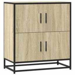 Berkfield Home Sideboard Sonoma Oak 68x35x76 cm Engineered Wood in Light Tan - Size: 68 x 35 x 76 cm - thumbnail 3