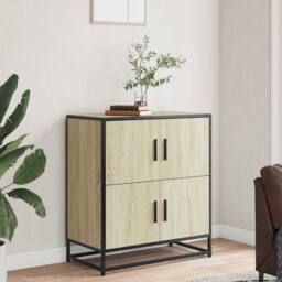 Berkfield Home Sideboard Sonoma Oak 68x35x76 cm Engineered Wood in Light Tan - Size: 68 x 35 x 76 cm - thumbnail 1