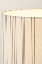 ValueLights Mitch Linen Stripe Lamp Shade Black Single Stem Triangle Floor Lamp in Off-White - thumbnail 4