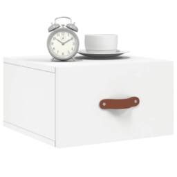 Berkfield Home Wall-mounted Bedside Cabinet White 35x35x20 cm - Size: 35 x 35 x 20 cm - thumbnail 3