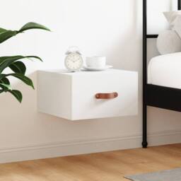 Berkfield Home Wall-mounted Bedside Cabinet White 35x35x20 cm - Size: 35 x 35 x 20 cm - thumbnail 1