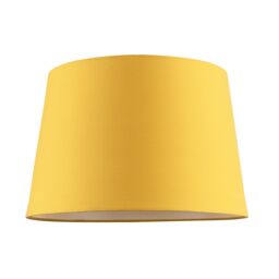 Happy Homewares Modern Cotton Fabric 12inch Drum Lampshade with White Cotton Inner in Yellow - Size: 12 inches