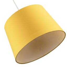 Happy Homewares Modern Cotton Fabric 12inch Drum Lampshade with White Cotton Inner in Yellow - Size: 12 inches - thumbnail 5