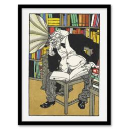 Artery8 Dialectician With a Gramophone Moriz Jung Framed Wall Art Print - Size: A4 - thumbnail 1