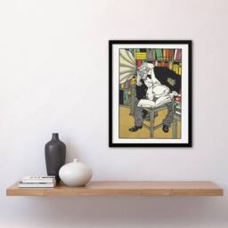 Artery8 Dialectician With a Gramophone Moriz Jung Framed Wall Art Print - Size: A4 - thumbnail 4