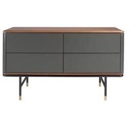 Angel Cerda Chest of Drawers - Dark Grey Matt MDF, Walnut Top - thumbnail 2