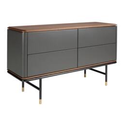 Angel Cerda Chest of Drawers - Dark Grey Matt MDF, Walnut Top