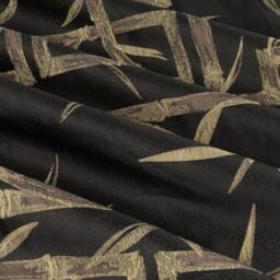 Paoletti Bamboo Fully Lined Jacquard Eyelet Curtain Pair in Black - Size: 229 cm width x 183 cm drop - thumbnail 6