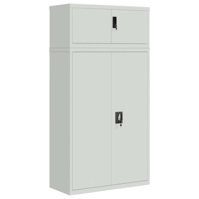 Berkfield Home File Cabinet Light Grey 90x40x180 cm Steel - Size: 90 x 40 x 180 cm - image 1