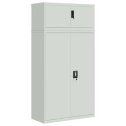 Berkfield Home File Cabinet Light Grey 90x40x180 cm Steel - Size: 90 x 40 x 180 cm - thumbnail 1