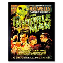 "Artery8 Movie Film Invisible Man Hg Wells Classic Horror Sci Fi USA Framed Art in Green - Size: W12"" x H16""" - thumbnail 1