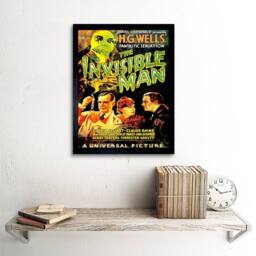 "Artery8 Movie Film Invisible Man Hg Wells Classic Horror Sci Fi USA Framed Art in Green - Size: W12"" x H16""" - thumbnail 2