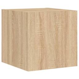 Berkfield Home TV Wall Cabinets with LED Lights 2 pcs Sonoma Oak 30.5x35x30 cm in Light Tan - thumbnail 8