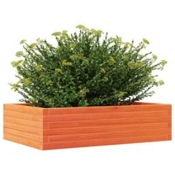 Berkfield Home Decorative Garden Planter Wax Brown 90x60x23 cm Solid Wood Pine in Burnt Orange - Size: 90 x 60 x 23 cm - thumbnail 4