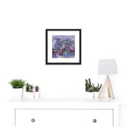 Artery8 Koster Flower Tree In Garden 1916 Painting 8X8 Inch Square Wooden Framed Wall Art Print Picture with Mount in Black - thumbnail 2