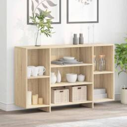 Berkfield Home Sideboard Sonoma Oak 120x30x75 cm Engineered Wood in Beige - Size: 120 x 30 x 75 cm - thumbnail 2
