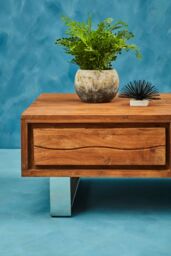Orsina Acacia Coffee Table, Two-Tier Wooden Coffee Table With Storage, Contemporary Living Room Centre Table in Brown - thumbnail 4