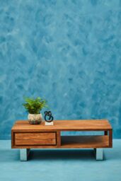 Orsina Acacia Coffee Table, Two-Tier Wooden Coffee Table With Storage, Contemporary Living Room Centre Table in Brown - thumbnail 5