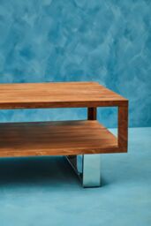 Orsina Acacia Coffee Table, Two-Tier Wooden Coffee Table With Storage, Contemporary Living Room Centre Table in Brown - thumbnail 3