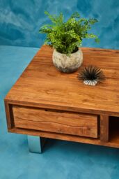 Orsina Acacia Coffee Table, Two-Tier Wooden Coffee Table With Storage, Contemporary Living Room Centre Table in Brown - thumbnail 2