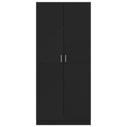 Berkfield Home Wardrobe Black 80x52x180 cm Engineered Wood - Size: 80 x 52 x 180 cm - thumbnail 6