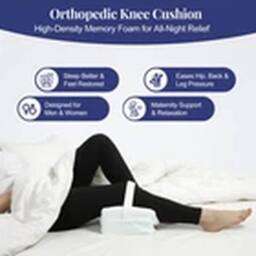Kelvenix Knee Pillow, Washable Cover Memory Foam Leg Pillow in White - thumbnail 4