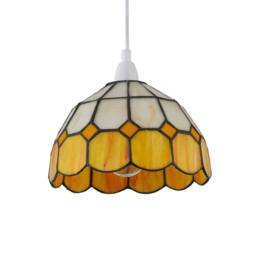 First Choice Lighting Oxford - Amber Tiffany Easy Fit Pendant Shade - thumbnail 1