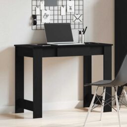 Berkfield Home Desk Black 100x45x75 cm Engineered Wood - Size: 100 x 45 x 75 cm - thumbnail 3