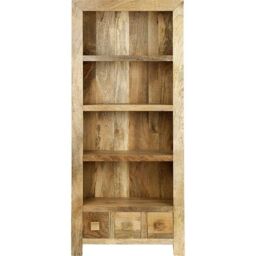 Jaipur Furniture Ltd Large Bookcase - Mango Wood - L30 x W75 x H175 cm - Light Finish in Brown - thumbnail 2