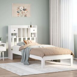 Berkfield Home Bookcase Bed without Mattress White 75x190cm Solid Wood Pine - Size: 75x190 cm - thumbnail 1