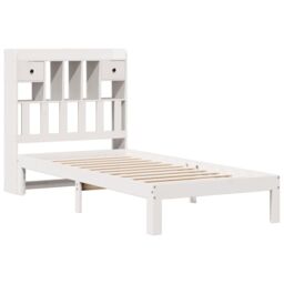 Berkfield Home Bookcase Bed without Mattress White 75x190cm Solid Wood Pine - Size: 75x190 cm - thumbnail 3
