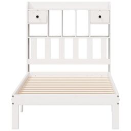 Berkfield Home Bookcase Bed without Mattress White 75x190cm Solid Wood Pine - Size: 75x190 cm - thumbnail 4