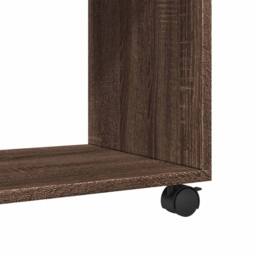 Berkfield Home Side Table with Wheels Brown Oak 70x35x60 cm Engineered Wood - Size: 70 x 35 x 60 cm - thumbnail 8