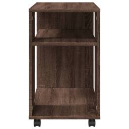 Berkfield Home Side Table with Wheels Brown Oak 70x35x60 cm Engineered Wood - Size: 70 x 35 x 60 cm - thumbnail 6