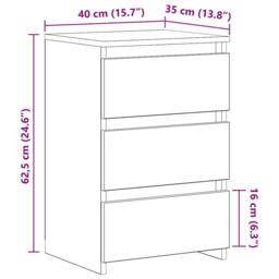Berkfield Home Decorative Bed Cabinets 2 pcs Smoked Oak 40x35x62.5 cm Engineered Wood in Brown - thumbnail 9