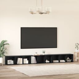 Berkfield Home TV Cabinet 3 pcs Black oak 37 x 35 x 107.5 cm Engineered wood - thumbnail 4
