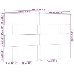 Berkfield Home Bed Headboard Honey Brown 184x3x81 cm Solid Wood Pine - Size: 184 x 3 x 81 cm - thumbnail 6
