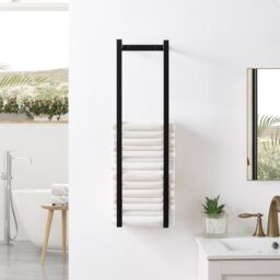 House of Home Wall Mounted Black Stainless Steel Double Bar Towel Rail 75cm - thumbnail 3