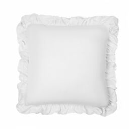 OHS 2 x Plain Faux Linen Frill Cushion Covers in White - Size: 45 cm x 45 cm - thumbnail 4