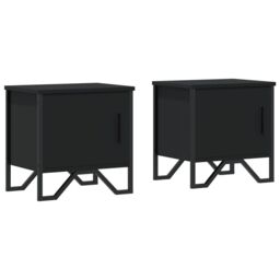 Berkfield Home Bedside Cabinets 2 pcs Black 40x30x40 cm Engineered Wood - Size: 40 x 30 x 40 cm - thumbnail 2