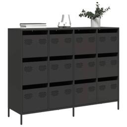 Berkfield Home Sideboard Black 135x39x103.5 cm Cold-rolled Steel - thumbnail 2