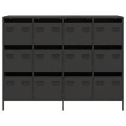 Berkfield Home Sideboard Black 135x39x103.5 cm Cold-rolled Steel - thumbnail 5
