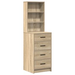 Berkfield Home 3-Piece Dressing Table Set with LED in Sonoma Oak Engineered Wood in Brown - thumbnail 5