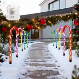 Shatchi Multicolour Candy Cane Lights Set of 5 - 45 LED, 55cm, 8 Modes - Size: 2 Pack
