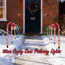 Shatchi Multicolour Candy Cane Lights Set of 5 - 45 LED, 55cm, 8 Modes - Size: 2 Pack - thumbnail 4