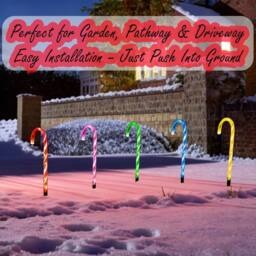 Shatchi Multicolour Candy Cane Lights Set of 5 - 45 LED, 55cm, 8 Modes - Size: 2 Pack - thumbnail 5