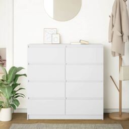 Berkfield Home Sideboard White 100x35x99 cm Engineered Wood - Size: 100 x 35 x 99 cm - thumbnail 3